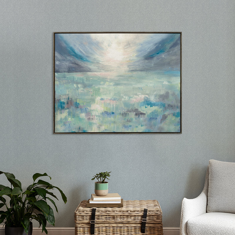 Abstract Blue Wall Art - Dusky Isles  Framed Canvas Stone Voyage Maison