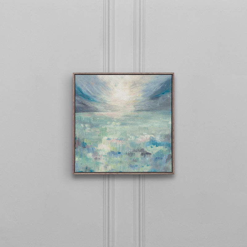 Abstract Blue Wall Art - Dusky Isles  Framed Canvas Stone Voyage Maison