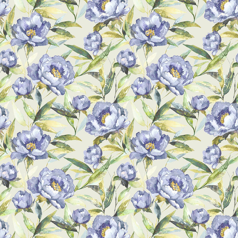 Voyage Maison Earnley Printed Cotton Fabric in Bluebell