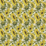 Marie Burke Easton Printed Cotton Fabric in Fern/Natural