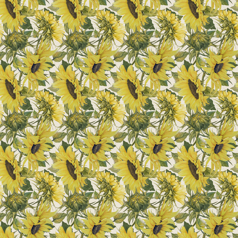 Marie Burke Easton Printed Cotton Fabric in Fern/Natural