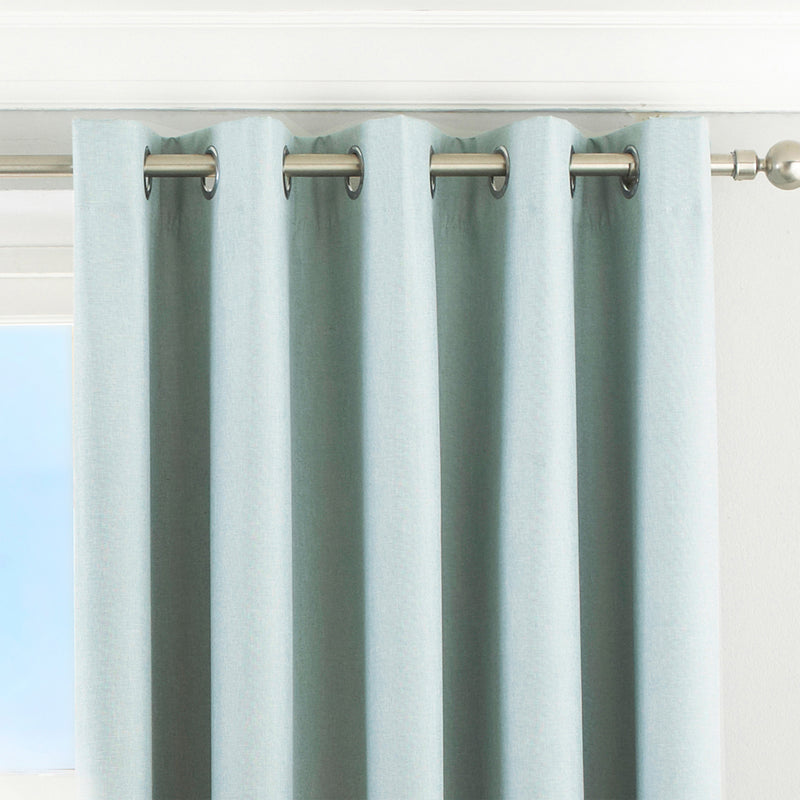 Essentials Twilight Thermal Blackout Eyelet Curtains in Duck Egg