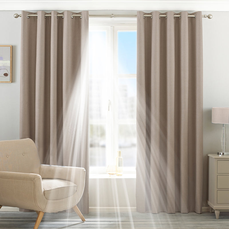 Essentials Twilight Thermal Blackout Eyelet Curtains in Natural