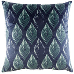  Blue Cushions - Eden Leaves  Feather Filled Cushion Steel Blue Evans Lichfield