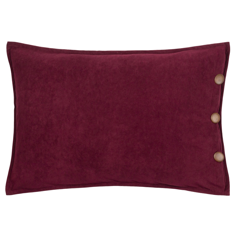 Plain Red Cushions - Effron Washed Velvet Cushion Cover Cherry furn.