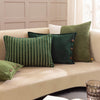 Plain Green Cushions - Effron Washed Velvet Cushion Cover Forest furn.