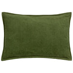 Plain Green Cushions - Effron Washed Velvet Cushion Cover Olive furn.