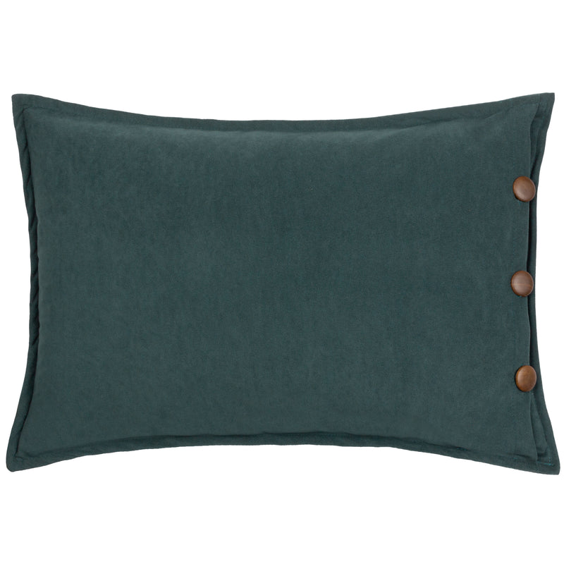 Plain Blue Cushions - Effron Washed Velvet Cushion Cover Slate Blue furn.