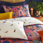 furn. Eivissa Abstract Duvet Cover Set in Magenta