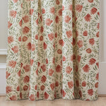 Floral Orange Curtains - Elai Printed Pencil Pleat Curtains Terracotta Voyage Maison