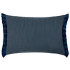 Floral Blue Cushions - Elai Printed Ruche Fringe Feather Filled Cushion Denim Voyage Maison