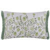 Floral Green Cushions - Elai Printed Ruche Fringe Feather Filled Cushion Sage Voyage Maison