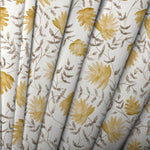 Floral Beige Fabric - Elai Printed Cotton Fabric (By The Metre) Stone Voyage Maison