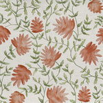 Floral Orange Fabric - Elai Printed Cotton Fabric (By The Metre) Terracotta Voyage Maison