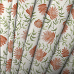 Floral Orange Fabric - Elai Printed Cotton Fabric (By The Metre) Terracotta Voyage Maison