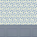 Abstract Blue Wallpaper - Elai  1.4m Wide Width Wallpaper (By The Metre) Denim Voyage Maison