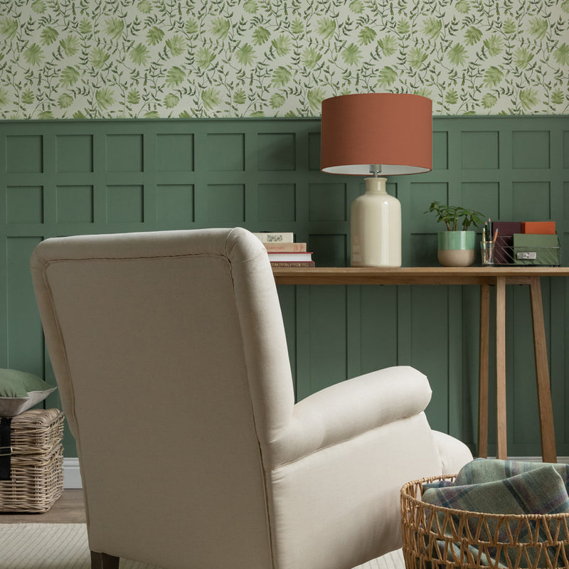 Abstract Green Wallpaper - Elai  1.4m Wide Width Wallpaper (By The Metre) Sage Voyage Maison