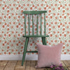 Abstract Orange Wallpaper - Elai  1.4m Wide Width Wallpaper (By The Metre) Terracotta Voyage Maison