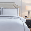 Plain Black Bedding - Elara Embroidered 100% Cotton Duvet Cover Set Black Paoletti