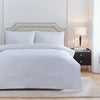 Plain White Bedding - Elara Embroidered 100% Cotton Duvet Cover Set White Paoletti