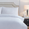 Plain White Bedding - Elara Embroidered 100% Cotton Duvet Cover Set White Paoletti
