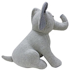 Essentials Elephant Herringbone Novelty Door Stop in Grey