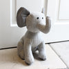 Essentials Elephant Herringbone Novelty Door Stop in Grey