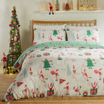  Cream Bedding  - Elfie Printed Soft Touch Duvet Cover Set Cream/Mint Duvet Day