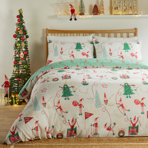  Bedding  - Elfie  Duvet Cover Set Cream/Mint Duvet Day