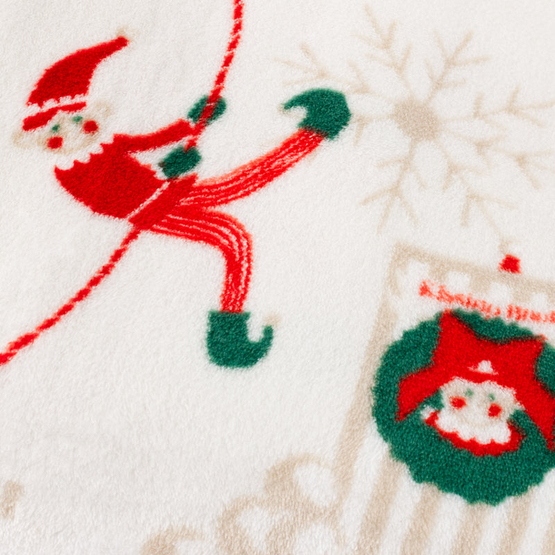  Cream Throws  - Elfie Printed Fleece Throw Cream/Mint Duvet Day