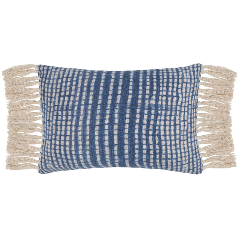 Geometric Blue Cushions - Elford Printed Cushion Cover Cobalt Voyage Maison