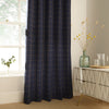 furn. Ellis Windowpane Check Eyelet Curtains in Navy