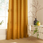 furn. Ellis Windowpane Check Eyelet Curtains in Ochre