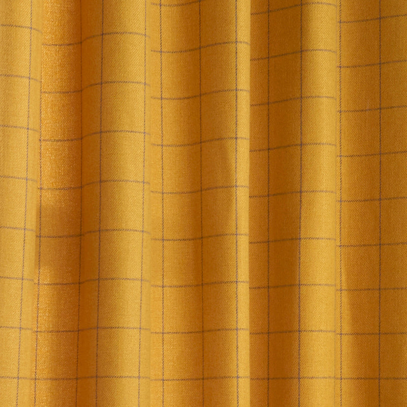 furn. Ellis Windowpane Check Eyelet Curtains in Ochre