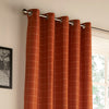 Ellis Windowpane Check Eyelet Curtains Burnt Orange