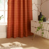 Ellis Windowpane Check Eyelet Curtains Burnt Orange