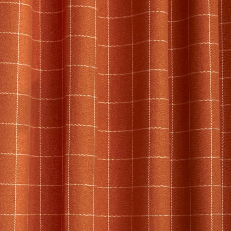 Ellis Windowpane Check Eyelet Curtains Burnt Orange