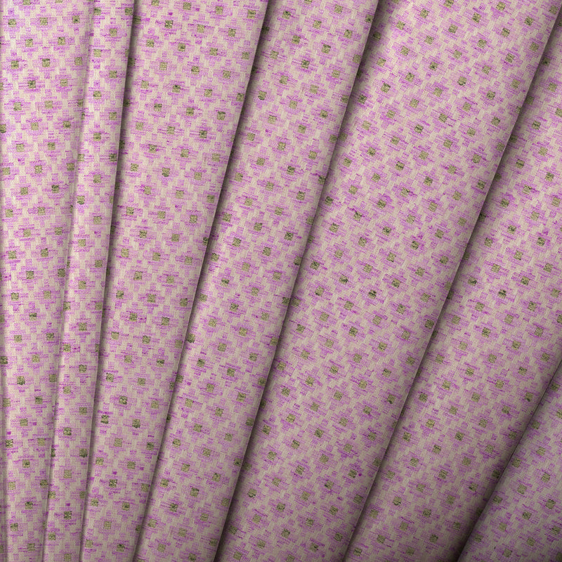 Geometric Pink Fabric - Elmore Woven Jacquard Fabric Blossom Voyage Maison