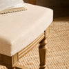 Plain Beige Furniture - Eloise Wooden Footstool Oak Voyage Maison