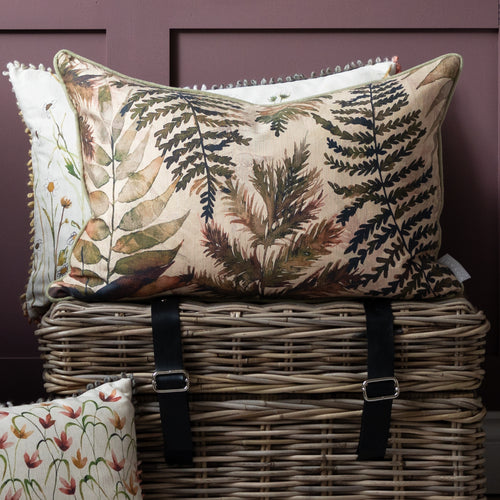 Floral Red Cushions - Elowen Printed Piped Feather Filled Cushion Mulberry Voyage Maison