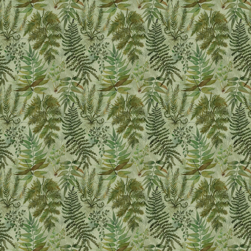 Floral Green Fabric - Elowen Printed Cotton Fabric (By The Metre) Sage Voyage Maison