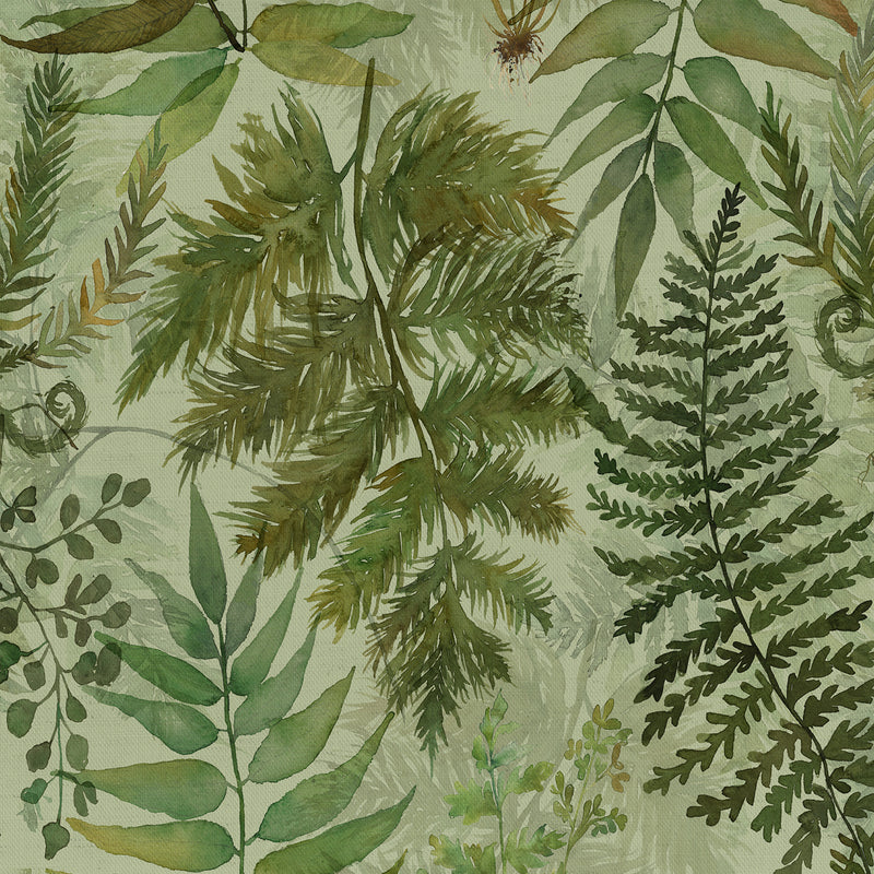 Floral Green Fabric - Elowen Printed Cotton Fabric (By The Metre) Sage Voyage Maison