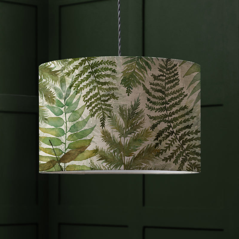 Floral Green Lighting - Elowen Eva Printed Lamp Shade Linen Voyage Maison