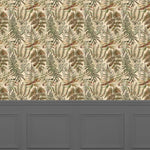 Floral Brown Wallpaper - Elowen  1.4m Wide Width Wallpaper (By The Metre) Mulberry Voyage Maison