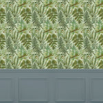 Floral Green Wallpaper - Elowen  1.4m Wide Width Wallpaper (By The Metre) Sage Voyage Maison