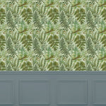 Floral Green Wallpaper - Elowen  1.4m Wide Width Wallpaper (By The Metre) Sage Voyage Maison