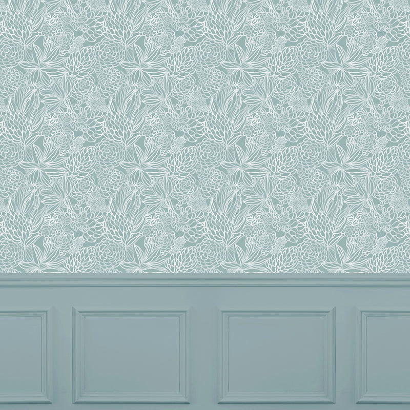 Voyage Maison Elstow 1.4m Wide Width Wallpaper in Duck Egg