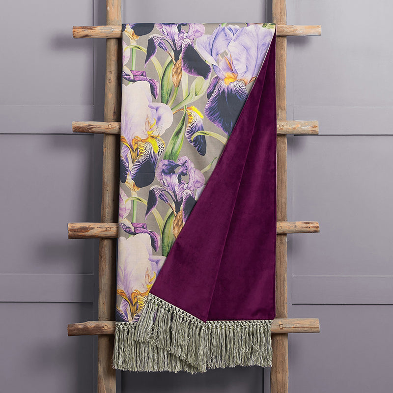 Marie Burke Elva Printed Throw in Damson