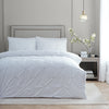 Plain Black Bedding - Elysia Pinch Pleat 100% Cotton Duvet Cover Set Black Paoletti