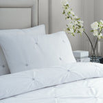 Plain Black Bedding - Elysia Pinch Pleat 100% Cotton Duvet Cover Set Black Paoletti
